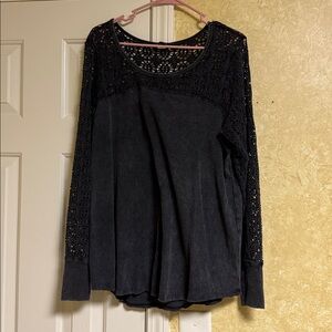 Torrid Black Crochet Knit Top